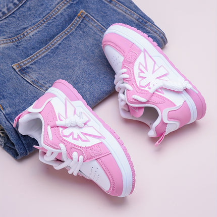 Pink Children's Baby Girl Shoes, Casual Sporty Trendy Fashion New Style, Stylish for All Seasons, Everyday Children Shoes, Outdoor Play Shoes, Stylish Baby Shoes, Durable Stitching, Rubber Sole Shoes, Round Toe Shoes, Lowtop