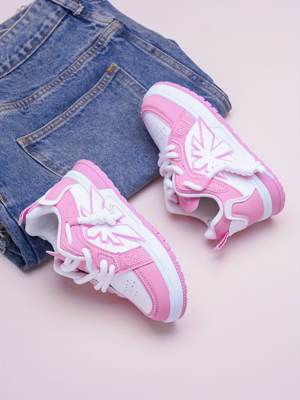 Pink Children's Baby Girl Shoes, Casual Sporty Trendy Fashion New Style, Stylish for All Seasons, Everyday Children Shoes, Outdoor Play Shoes, Stylish Baby Shoes, Durable Stitching, Rubber Sole Shoes, Round Toe Shoes, Lowtop
