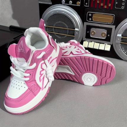 Pink Children's Baby Girl Shoes, Casual Sporty Trendy Fashion New Style, Stylish for All Seasons, Everyday Children Shoes, Outdoor Play Shoes, Stylish Baby Shoes, Durable Stitching, Rubber Sole Shoes, Round Toe Shoes, Lowtop