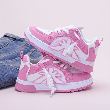 Pink Children's Baby Girl Shoes, Casual Sporty Trendy Fashion New Style, Stylish for All Seasons, Everyday Children Shoes, Outdoor Play Shoes, Stylish Baby Shoes, Durable Stitching, Rubber Sole Shoes, Round Toe Shoes, Lowtop