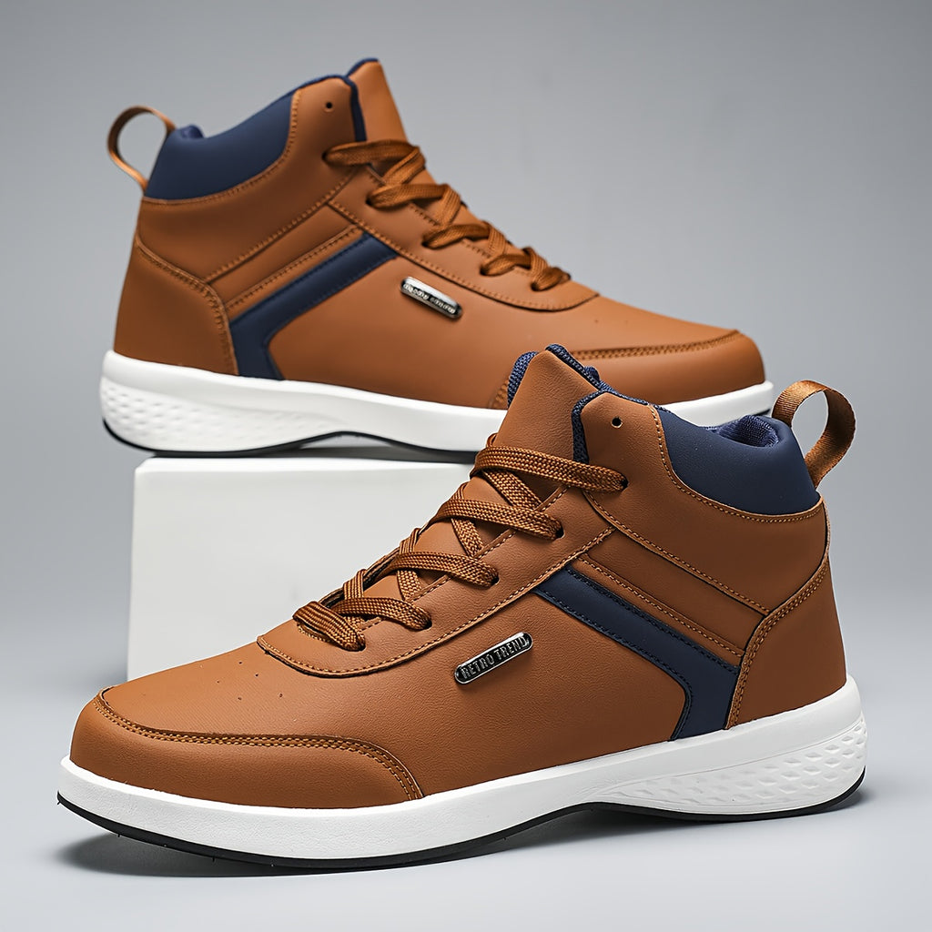 New PU Upper High-Top Fashion Business Outdoor Off-Road British Style Casual Sports Shoes