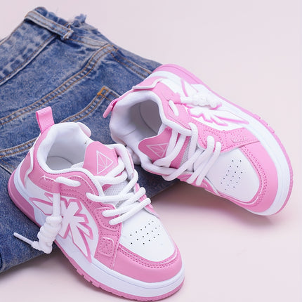Pink Children's Baby Girl Shoes, Casual Sporty Trendy Fashion New Style, Stylish for All Seasons, Everyday Children Shoes, Outdoor Play Shoes, Stylish Baby Shoes, Durable Stitching, Rubber Sole Shoes, Round Toe Shoes, Lowtop