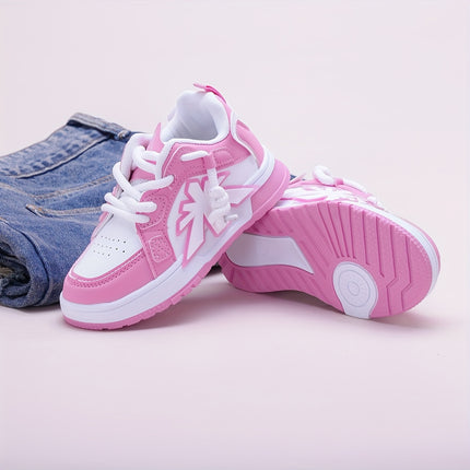 Pink Children's Baby Girl Shoes, Casual Sporty Trendy Fashion New Style, Stylish for All Seasons, Everyday Children Shoes, Outdoor Play Shoes, Stylish Baby Shoes, Durable Stitching, Rubber Sole Shoes, Round Toe Shoes, Lowtop