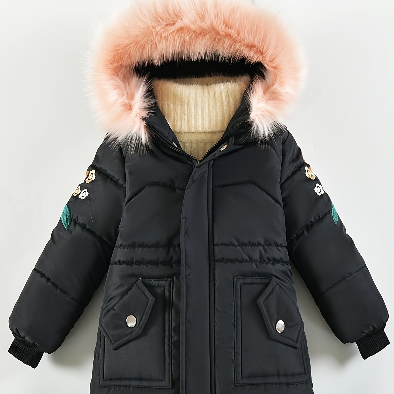 2024 New Children's Clothing Winter Jacket for Girls Thicken Girls Winter Coat Hooded Velour Winter Girls Jackets Outwear 3-7Y