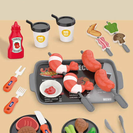 Children's toys: Pretend play, barbecue, fast food, pizza, sushi, afternoon tea, desserts, kitchen food, toy sets