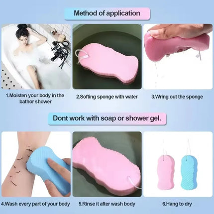 Soft Sponge Body Scrubber Bath Exfoliating Scrub Sponge Shower Brush Body Skin Remover Exfoliante