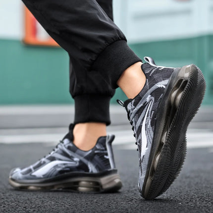 Men's Fashionable Basketball Shoes, with Air Cushioning, Comfortable and Non-Slip, Breathable and Shock-Absorbing, Suitable for Men's Outdoor Activities