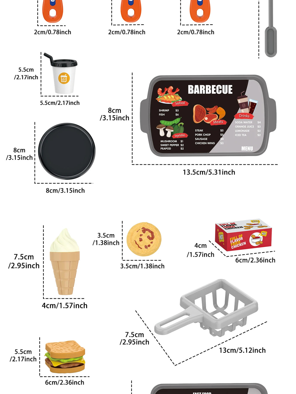 Children's toys: Pretend play, barbecue, fast food, pizza, sushi, afternoon tea, desserts, kitchen food, toy sets