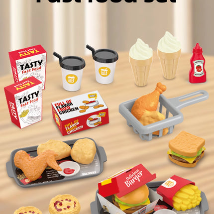 Children's toys: Pretend play, barbecue, fast food, pizza, sushi, afternoon tea, desserts, kitchen food, toy sets