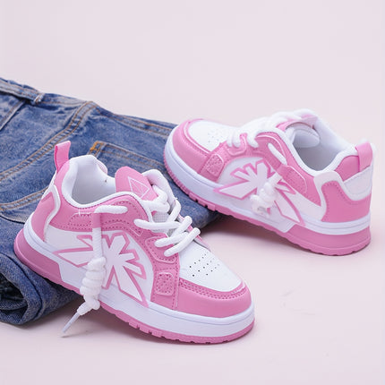 Pink Children's Baby Girl Shoes, Casual Sporty Trendy Fashion New Style, Stylish for All Seasons, Everyday Children Shoes, Outdoor Play Shoes, Stylish Baby Shoes, Durable Stitching, Rubber Sole Shoes, Round Toe Shoes, Lowtop