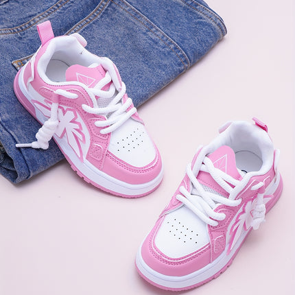 Pink Children's Baby Girl Shoes, Casual Sporty Trendy Fashion New Style, Stylish for All Seasons, Everyday Children Shoes, Outdoor Play Shoes, Stylish Baby Shoes, Durable Stitching, Rubber Sole Shoes, Round Toe Shoes, Lowtop