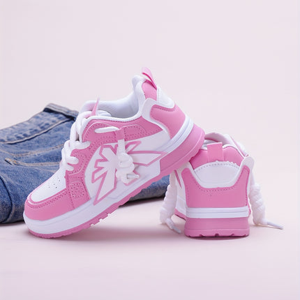 Pink Children's Baby Girl Shoes, Casual Sporty Trendy Fashion New Style, Stylish for All Seasons, Everyday Children Shoes, Outdoor Play Shoes, Stylish Baby Shoes, Durable Stitching, Rubber Sole Shoes, Round Toe Shoes, Lowtop
