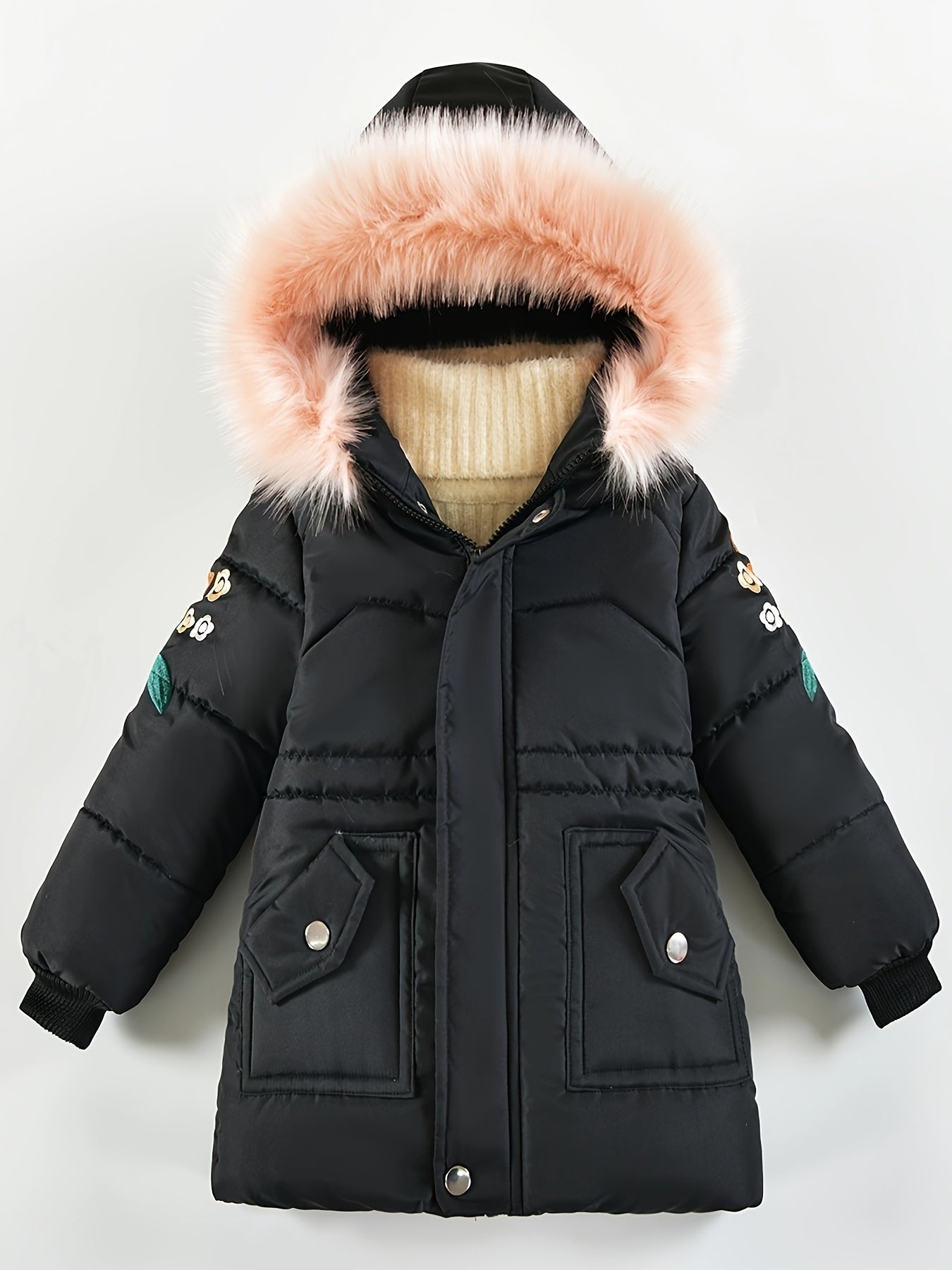 2024 New Children's Clothing Winter Jacket for Girls Thicken Girls Winter Coat Hooded Velour Winter Girls Jackets Outwear 3-7Y