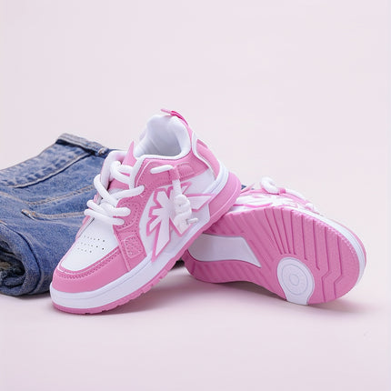 Pink Children's Baby Girl Shoes, Casual Sporty Trendy Fashion New Style, Stylish for All Seasons, Everyday Children Shoes, Outdoor Play Shoes, Stylish Baby Shoes, Durable Stitching, Rubber Sole Shoes, Round Toe Shoes, Lowtop